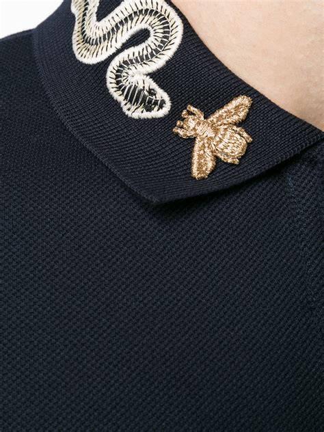 gucci snake collar shirt|gucci snake and bee polo.